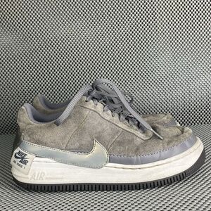 Nike Air Force 1 Jester Sneakers Womens Size 8 Gray Logo Low Top Lace Up